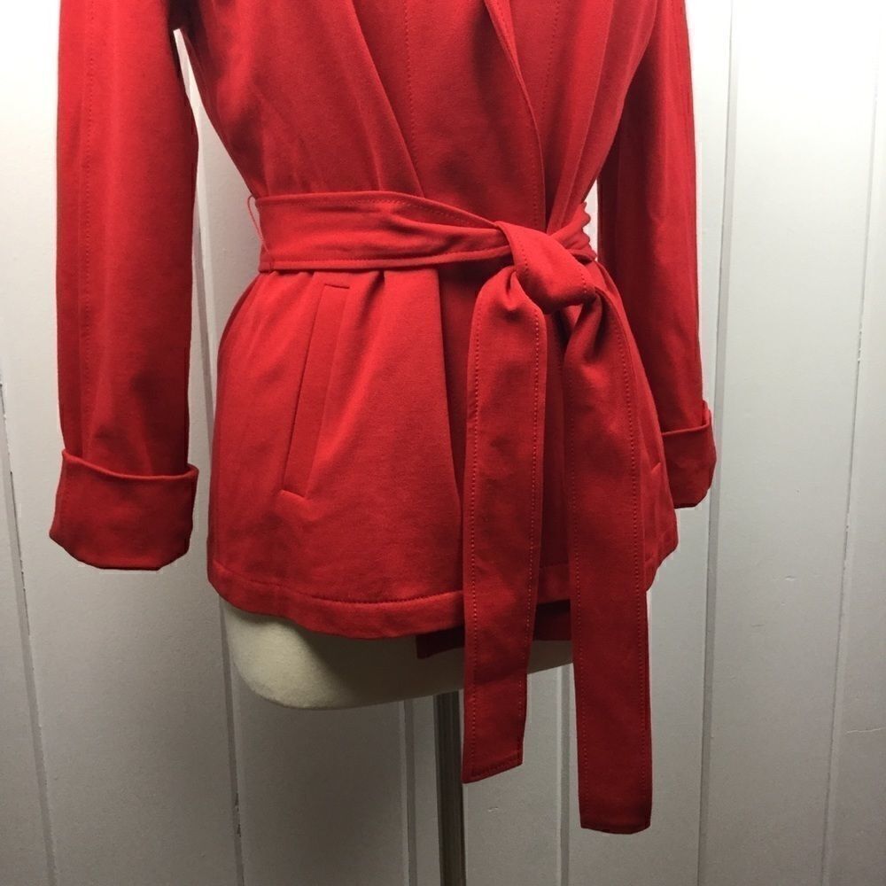 Pendleton Red Tie Waist Modal Wool Jacket MP - Picture 3 of 11